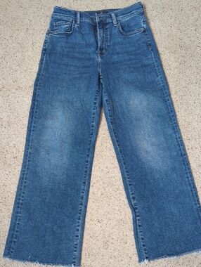 7 For All Mankind Wide Leg Jeans in Medium Blue Denim